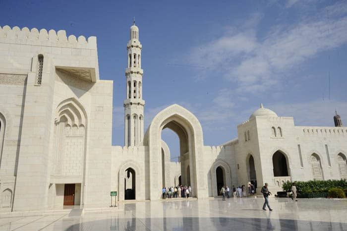 Grande Mosquée du Sultan Qaboos, située à Mascate,  Sultanat d'Oman